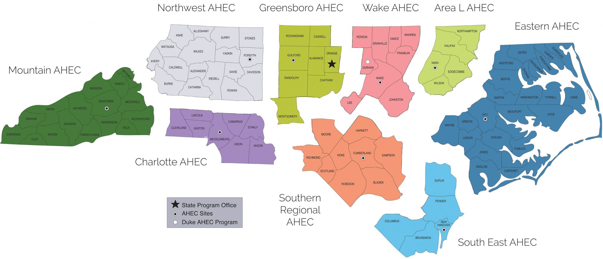 Regional AHEC Locations