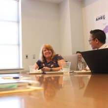 Dr. Linda Hacking at her welcome luncheon in the NC AHEC Program Office.