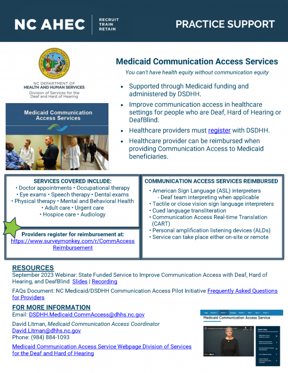 NC AHEC Practice Support Offers Free Tip Sheet Catalog NC AHEC